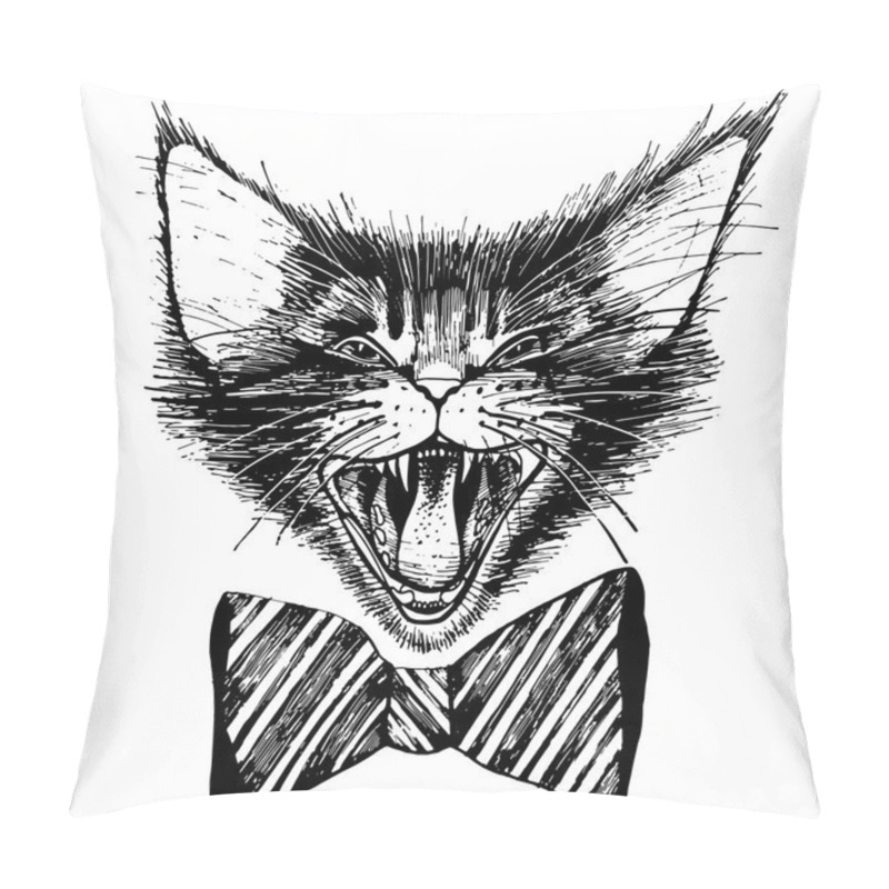 Personality  Meowing Graphic Cat Pillow Covers