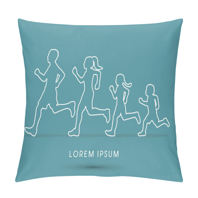 Personality  Family Running Silhouettes Pillow Covers