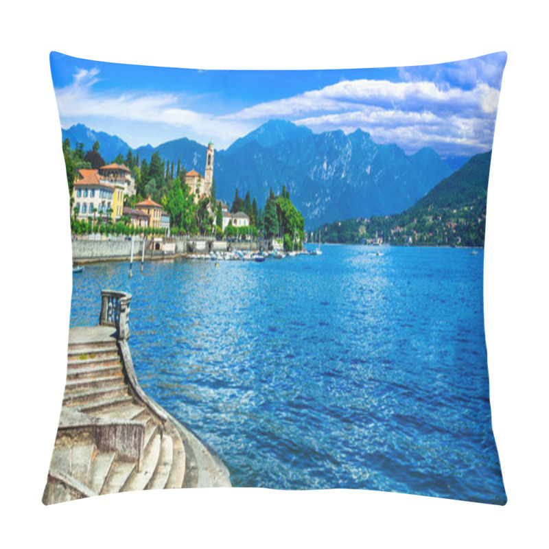 Personality  Lake Scenery - Beautiful Lago Di Como With Splendid Views. Village Tremezzina. Lombradia, Italy Pillow Covers