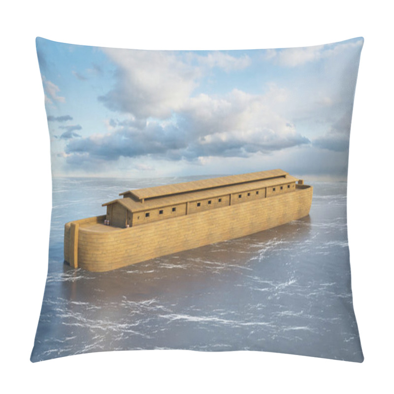 Personality  Noah's Ark Drifts In The Waters Of The Global Flood - 3D Rendering Pillow Covers