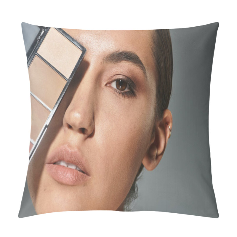 Personality  The Woman Elegantly Showcases Her Beauty While Preparing For A Creative Endeavor. Pillow Covers