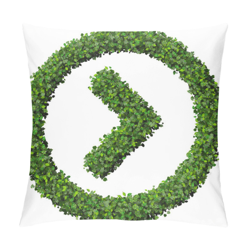 Personality  Arrow Made From Green Leaves. Pillow Covers