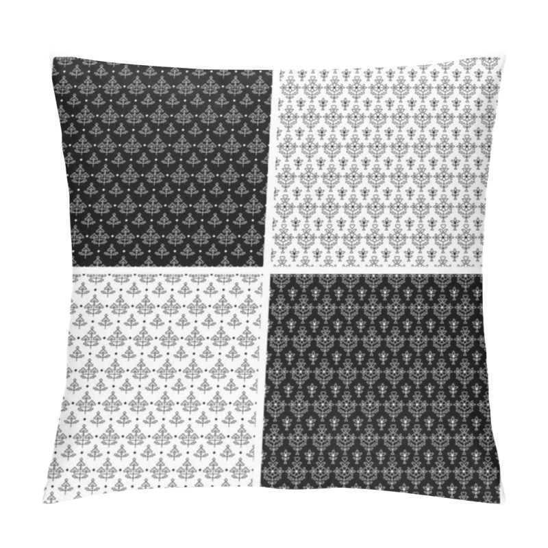 Personality  Indian Geometric And Floral Seamless Vector Patterns Pillow Covers