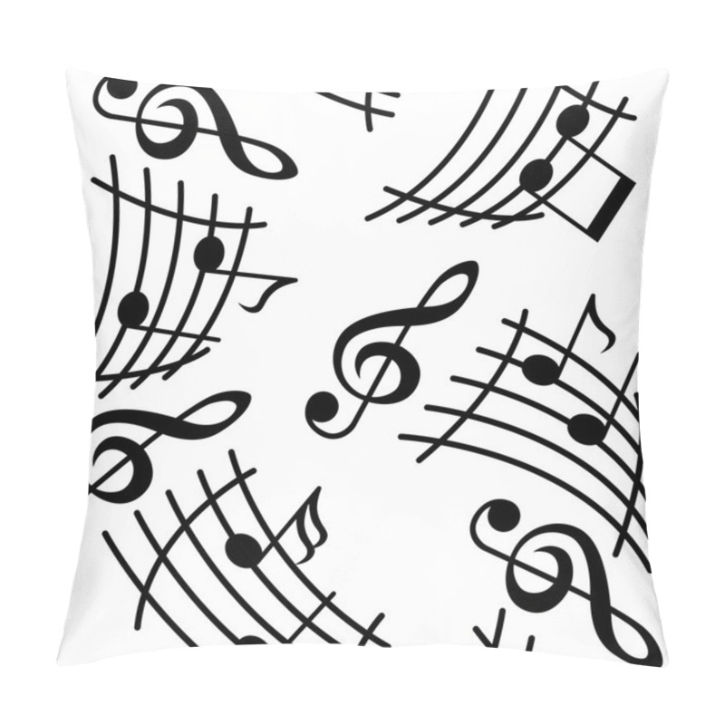 Personality  Notes With Music Elements As A Musical Background Design. Vector Seamless Patterns. Pillow Covers