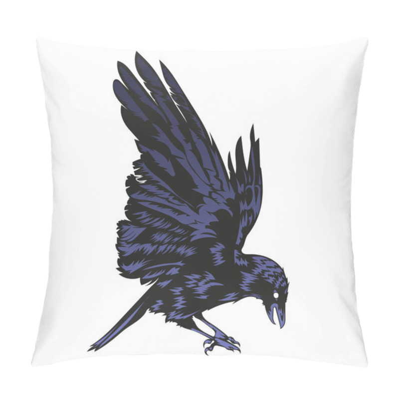 Personality  Dark Wing Crow Vector Illustration Pillow Covers