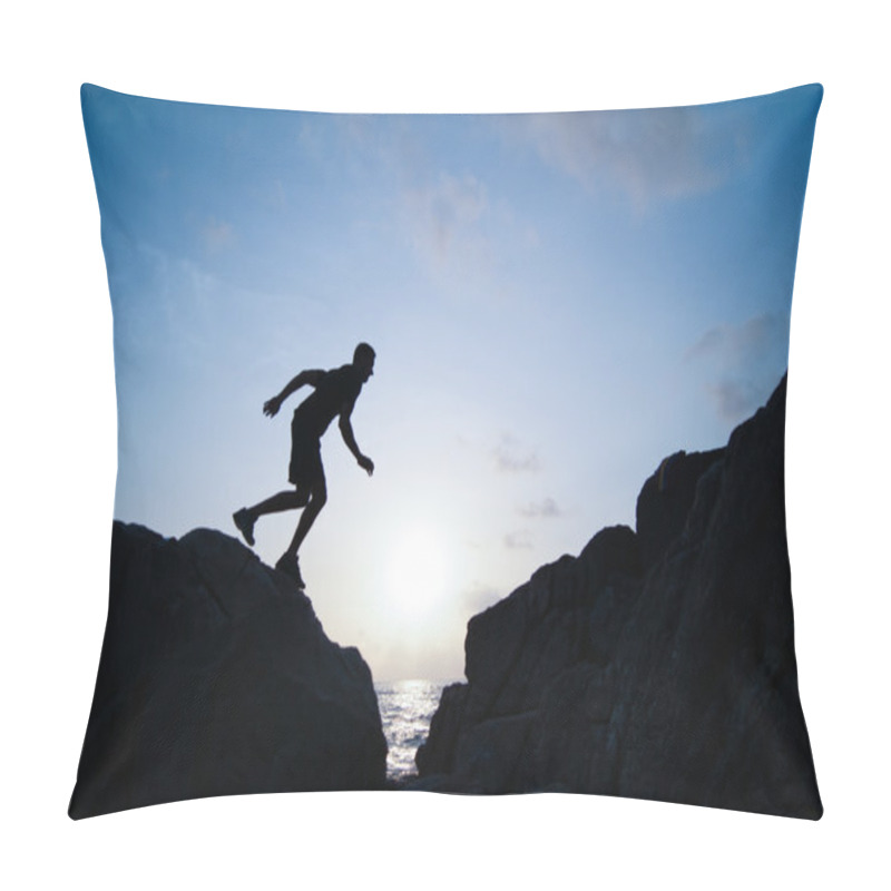 Personality  The Jumping Man On Rocks Pillow Covers