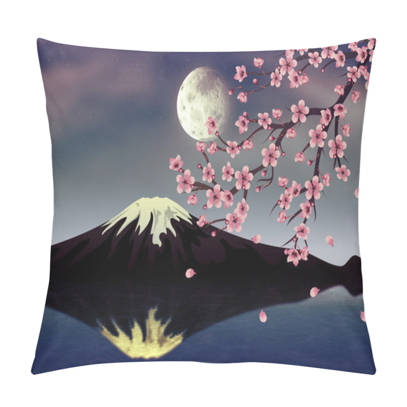 Personality  Sakura Under The Moon Pillow Covers