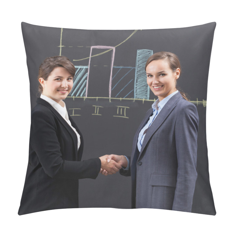 Personality  Businesswomen Shaking Hands Pillow Covers