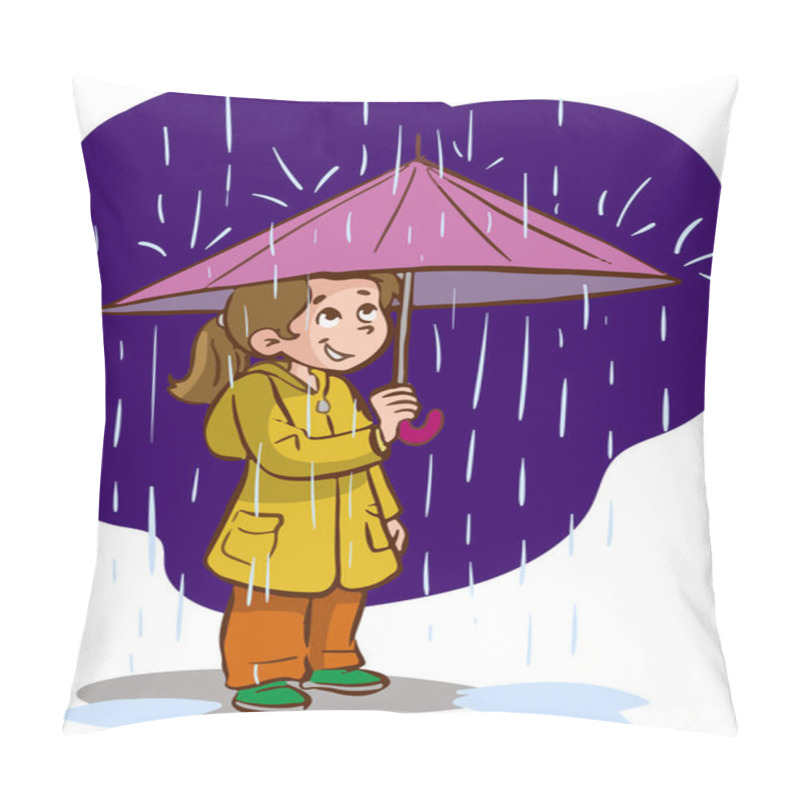 Personality  Girl With A Umbrella Under An Umbrella Pillow Covers