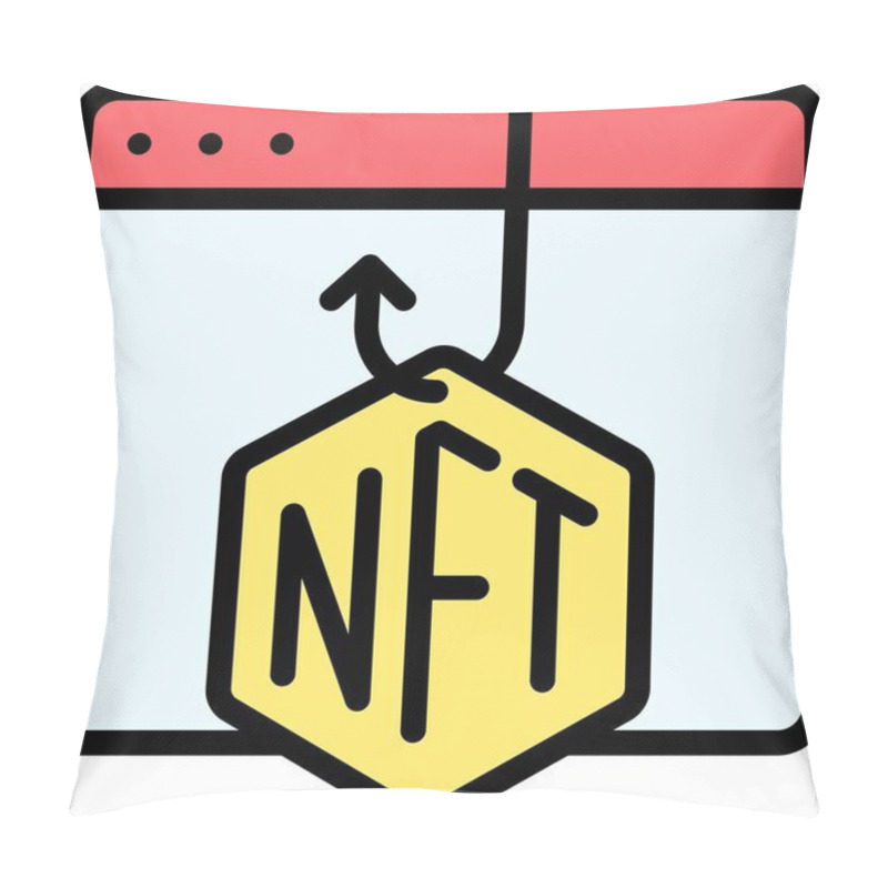 Personality  Phishing Icon, Non Fungible Token Related Vector Illustration Pillow Covers