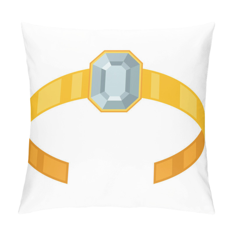 Personality  Illustration Of Beautiful Gold Jewelry Bracelet With Precious Stone. Fashionable Accessory. Pillow Covers