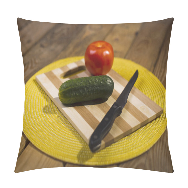 Personality  Vegetables Lying On A Cutting Board. Pillow Covers