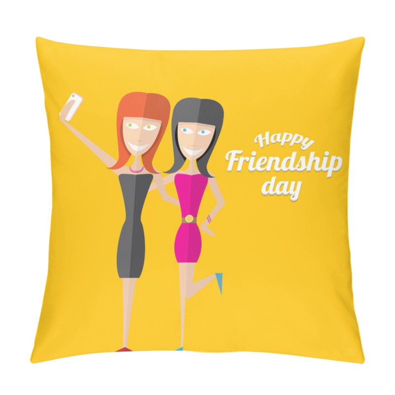 Personality  Happy Friendship Day Vector Background. Pillow Covers