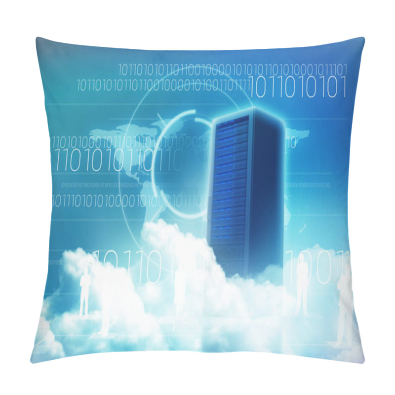 Personality  Futuristic Cabinet And Binary Code Pillow Covers