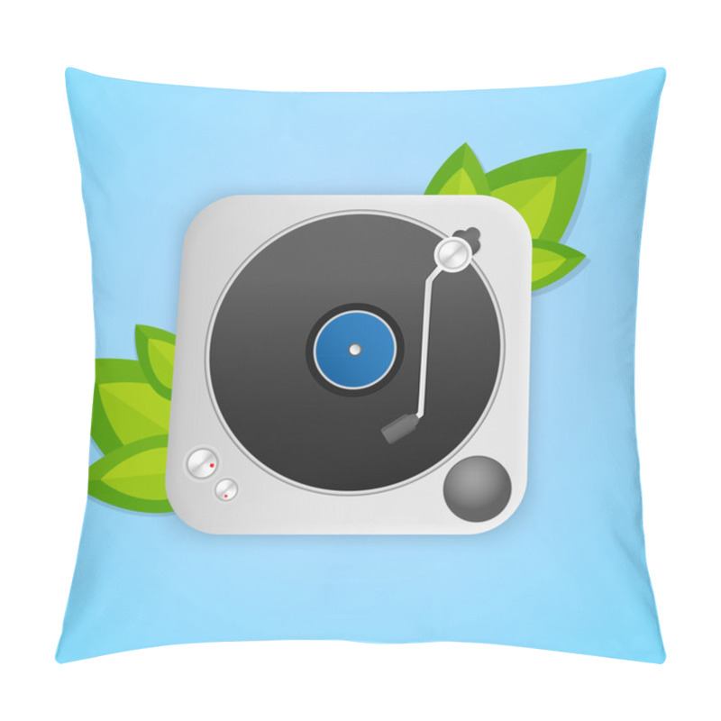 Personality  Turntable With Green Leaves Pillow Covers