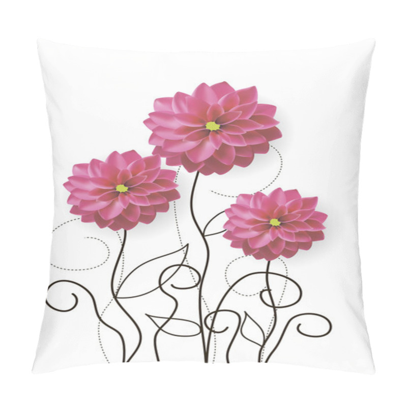 Personality  Dahlia Flowers Drawing Pillow Covers