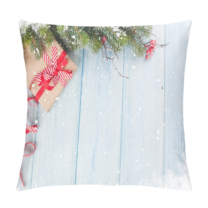 Personality  Christmas Background With Fir Tree And Gift Pillow Covers