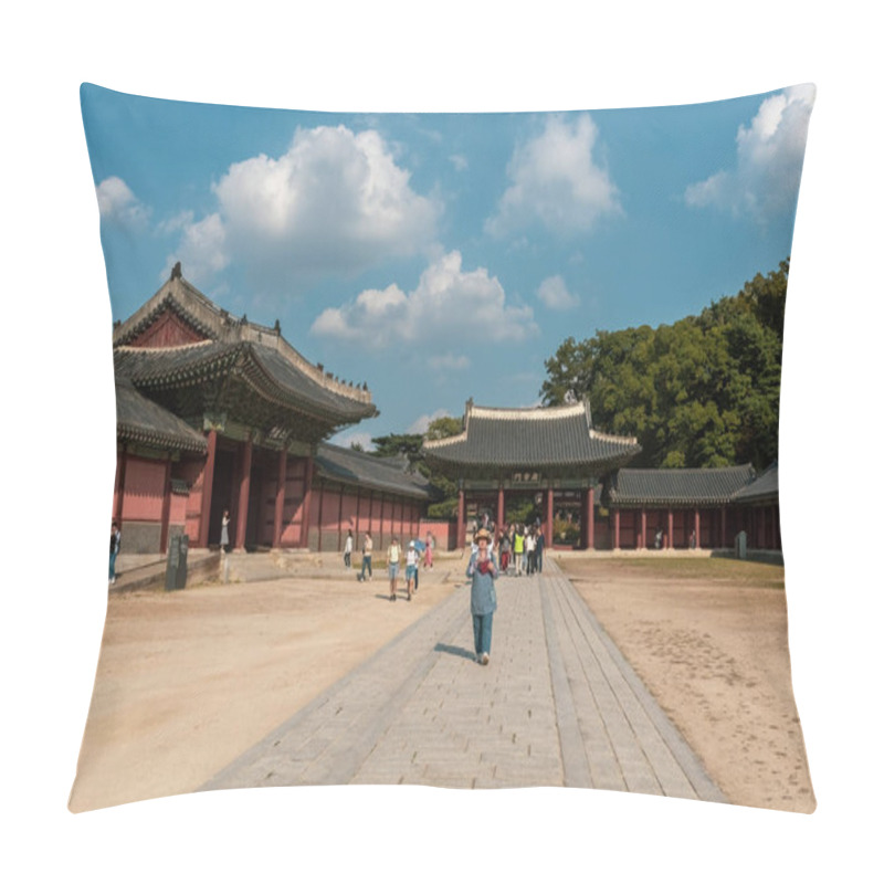 Personality  Exterior Details At Deoksugung Palace, Traditional Palace Architecture In Seoul, South Korea Pillow Covers