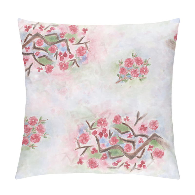 Personality  Seamless Sakura Flower Pattern Pillow Covers