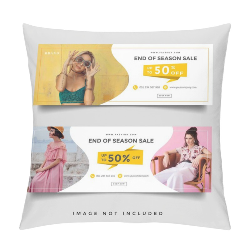 Personality  Fashion Sale Banner Vector Template Pillow Covers