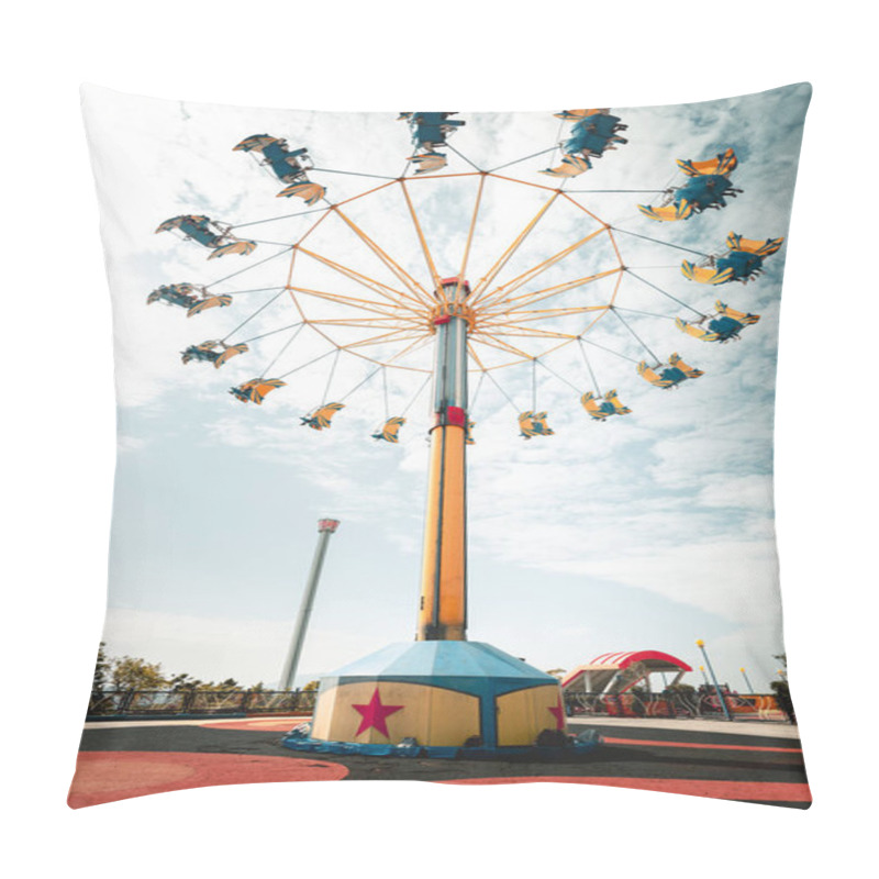 Personality  Hong Kong - November 29, 2018, Amusement Park With Carousels During Daytime Pillow Covers