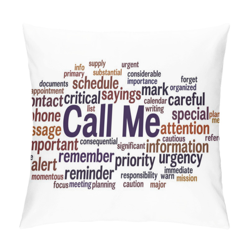 Personality  Call Me, Word Cloud Concept 7 Pillow Covers