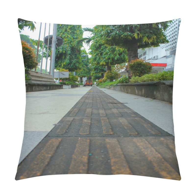 Personality  Leading Line Composition, The Sidewalk Is Quiet  Pillow Covers