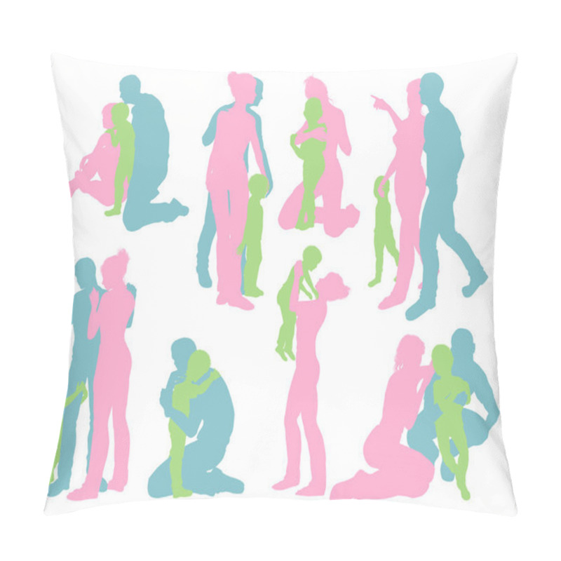 Personality  Happy Family Detailed Silhouettes Pillow Covers