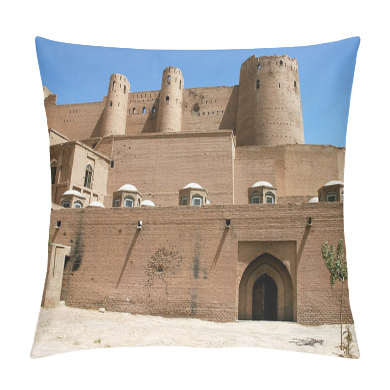 Personality  Herat Citadel In Herat, Afghanistan. The Fort Dates Back To The 15th Century. The Castle Was Restored In The 1970s And A Renovation Completed In 2011. Historical Tourist Sight In Western Afghanistan. Pillow Covers