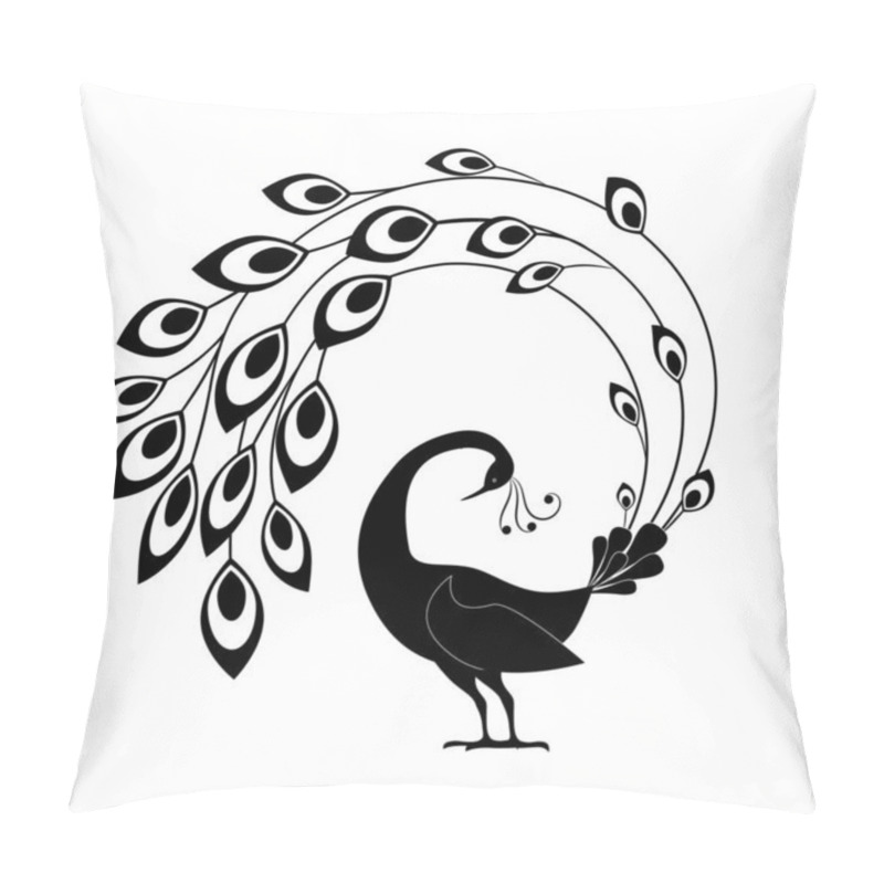 Personality  Bird Abstract And Religion Peacock Logo Design Vector Pillow Covers