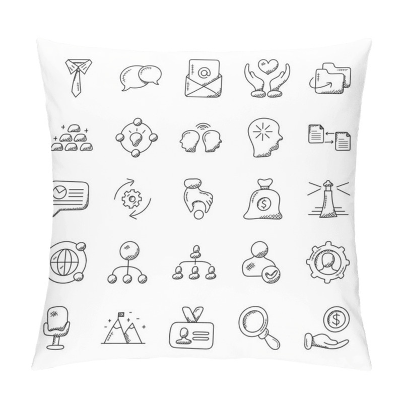 Personality  Project Management Doodle Vectors Set Pillow Covers