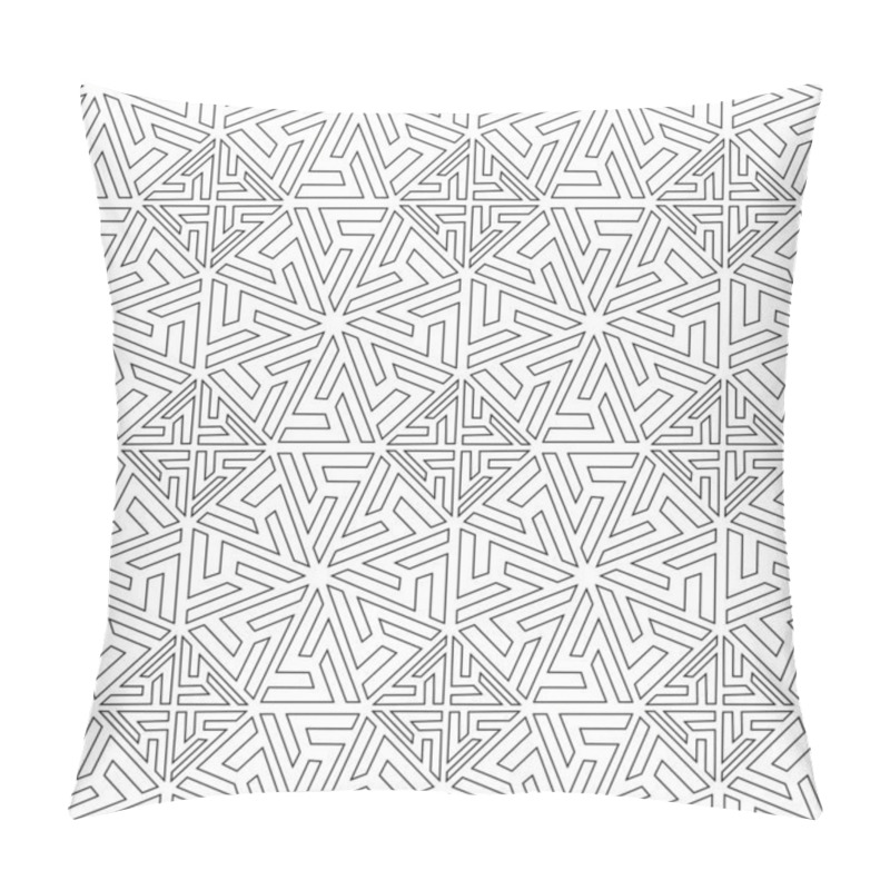 Personality  Abstract Geometric Pattern With Crosses, Stripes, Lines. Seamless Vector Background. White And Black Ornament. Modern Reticulated Graphic Design. Pillow Covers