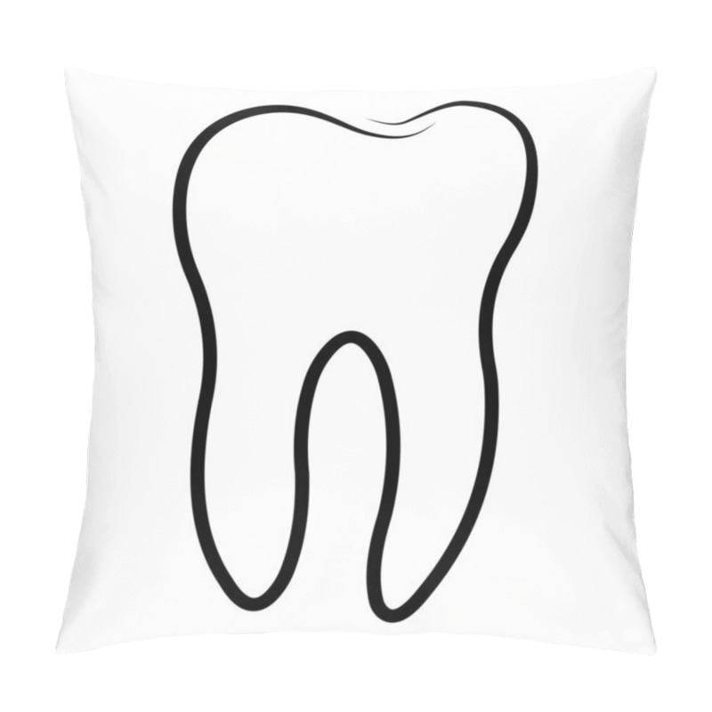 Personality  Molar Teeth, Dental Clinic Logo Wisdom Tooth Outlines Template Pillow Covers