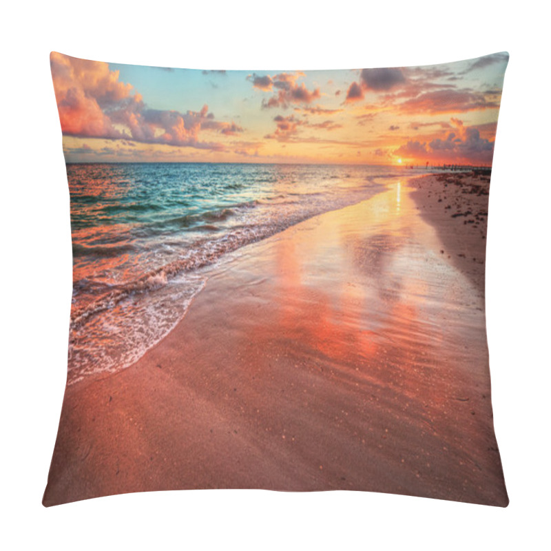 Personality  Sunset Over An Ocean Beach Shore Pillow Covers