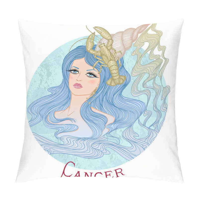 Personality  Astrological Sign Of Cancer As A Beautiful Girl Pillow Covers