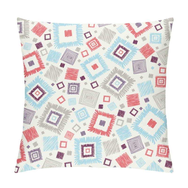 Personality  Textured Geometric Squares Seamless Pattern Background Pillow Covers