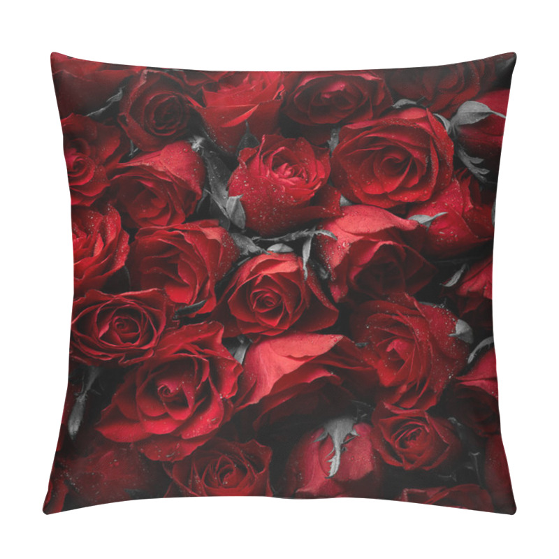 Personality  Red Roses Texture Background Pillow Covers