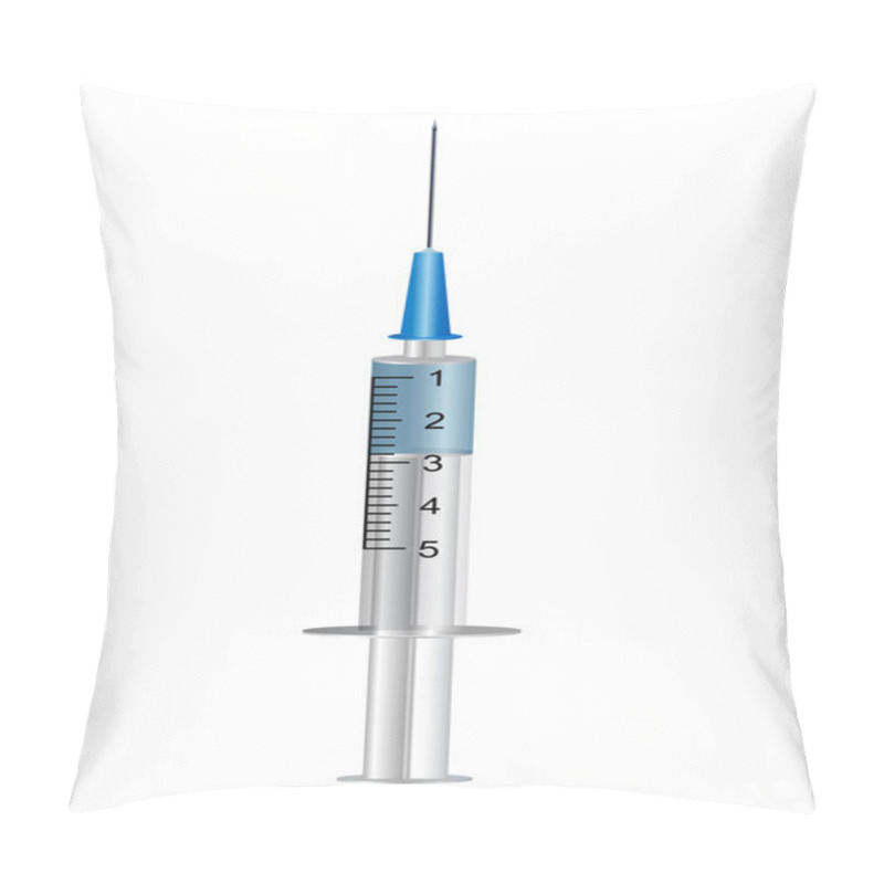 Personality  Medical Syringe On White Background Pillow Covers