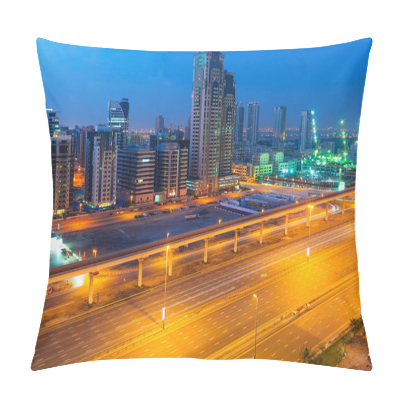 Personality  Cars On Sheikh Zayed Road In Dubai Pillow Covers