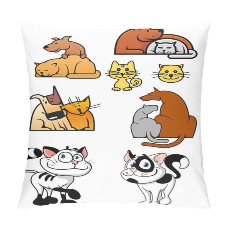 Personality  Set Of Pet Best Friends Icons Pillow Covers