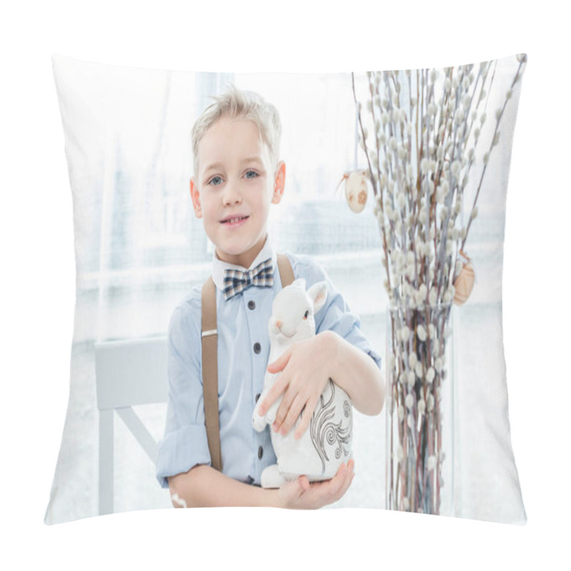 Personality  Boy With Easter Bunny  Pillow Covers