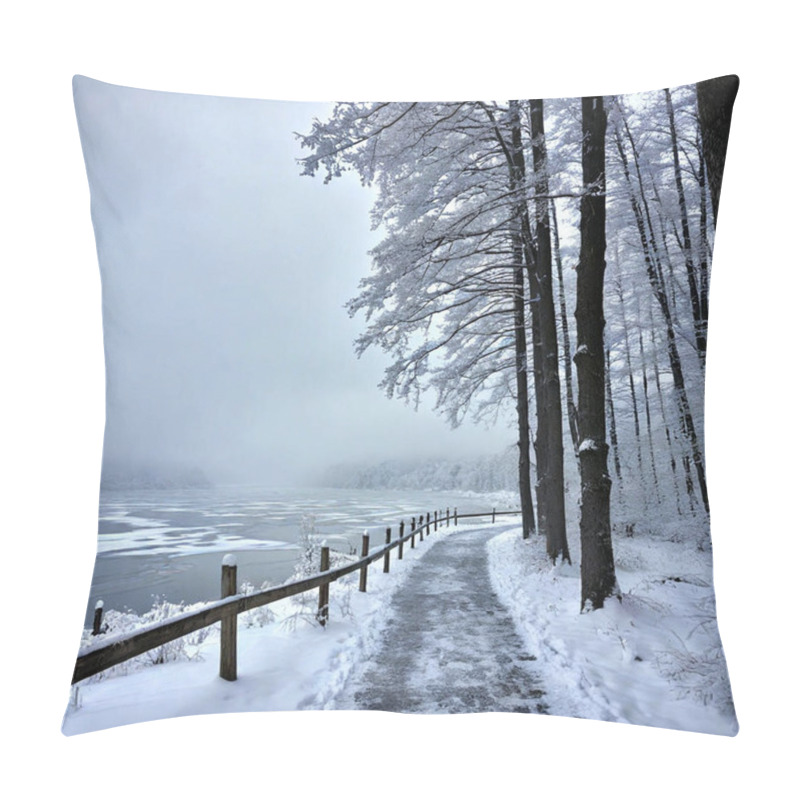 Personality  Winter Art With Cool Tones, Blurred Snowy Textures, And An Overall Serene Mood Pillow Covers