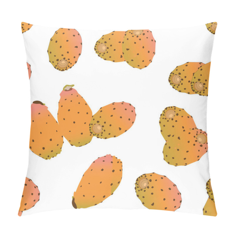 Personality  Seamless Pattern With Indian Fig Fruit On White Background. Simple Vector Illustration. Pillow Covers