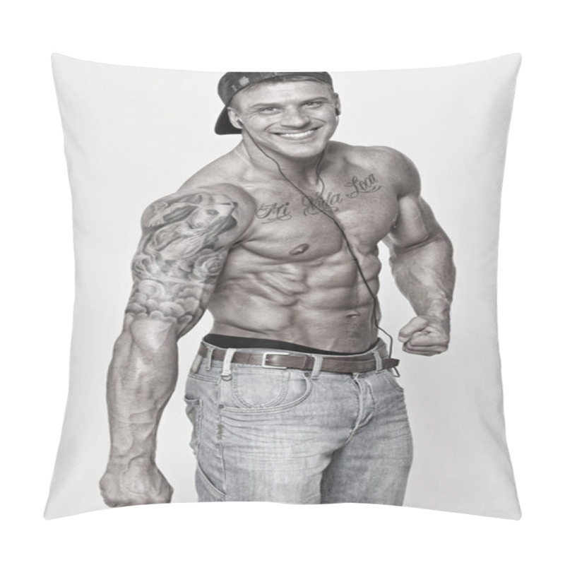 Personality  Hot Shirtless Guy Is Smiling On Camera Pillow Covers