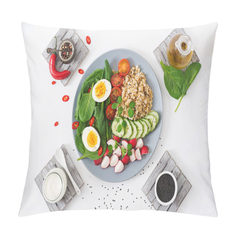 Personality  Healthy Salad Of Fresh Vegetables Pillow Covers