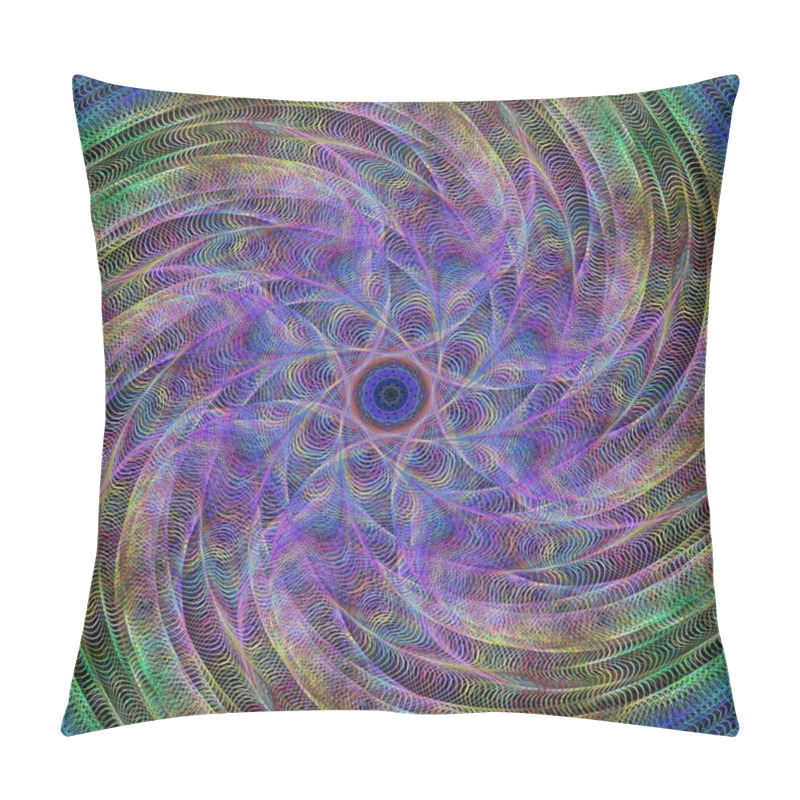 Personality  Computer Generated Spiral Fractal Background Pillow Covers