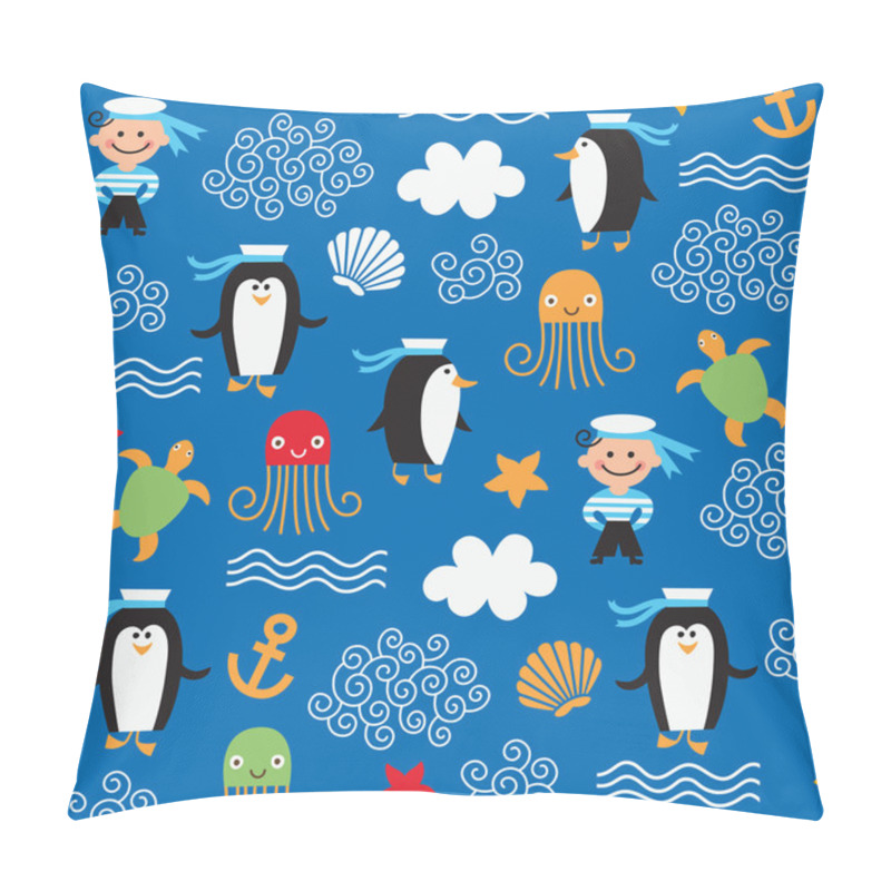 Personality  Seamless Pattern With Sea Elements Pillow Covers