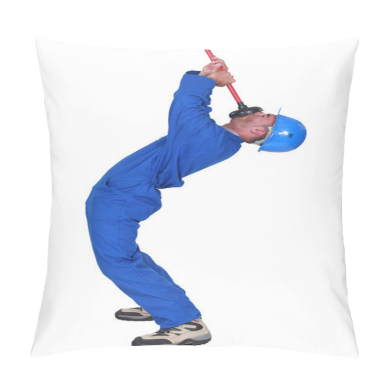 Personality  Silly Plumber With A Plunger On His Face Pillow Covers