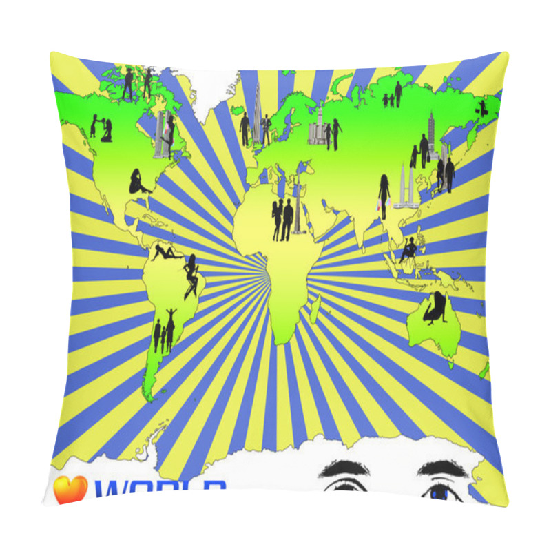 Personality  I LOVE WORLD Pillow Covers