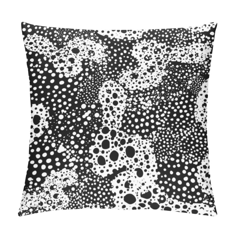 Personality  Abstract Monochrome Seamless Background Of Dots And Circles. Print For Fabric. Vector Illustration Pillow Covers